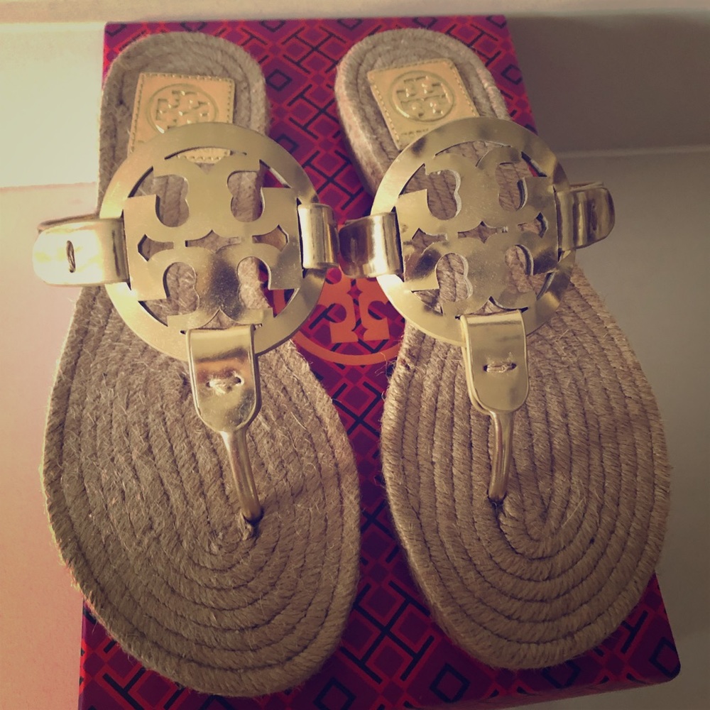 Tory Burch Gold Espadrille Sandals *NEW*